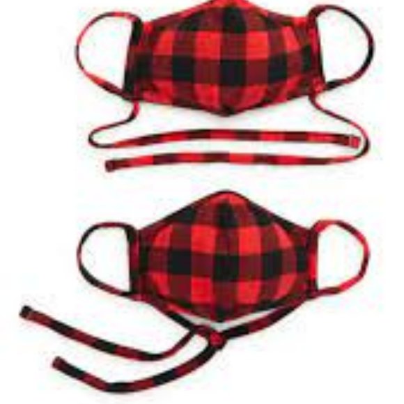 NWT NORDSTROM FAMILY 4 PACK FACE MASKS BUFFALO PLAID 2 ADULT & 2 BIG KIDS - Picture 2 of 6